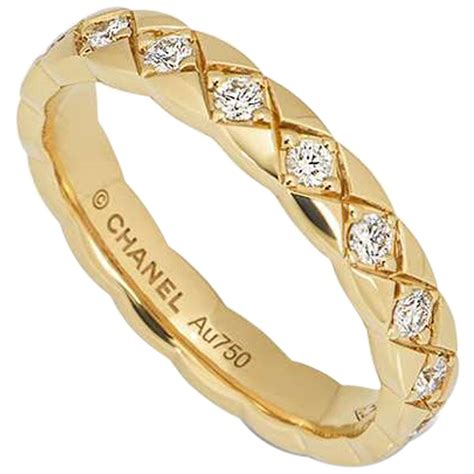 chanel gold diamond ring